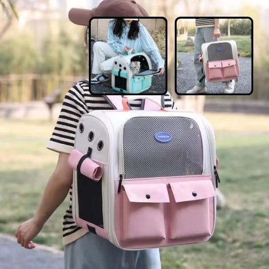 Sac pliable pour chat avec bretelles rembourrées et ceinture de taille : le compagnon idéal pour vos aventures félines