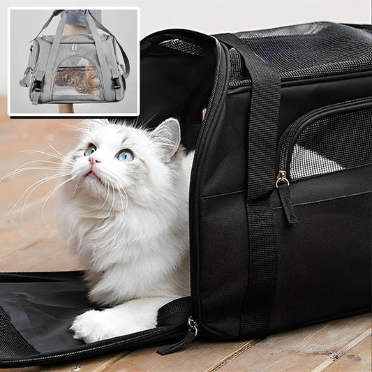 Sac de transport pour chat : Le compagnon idéal pour vos voyages (44x28x25cm)