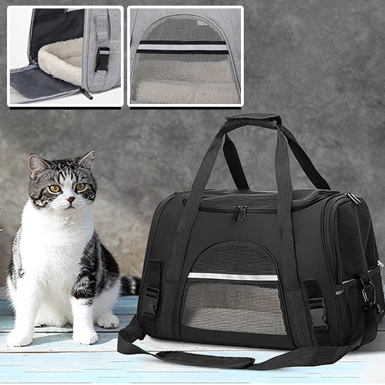 Sac de transport pour chat : Le compagnon idéal pour vos voyages (44x28x25cm)