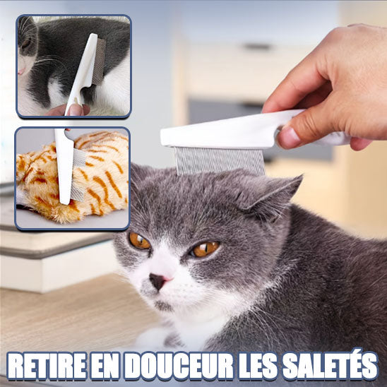 Peigne anti-puces en acier inoxydable pour chat : La solution efficace contre les parasites - ChatLoulou