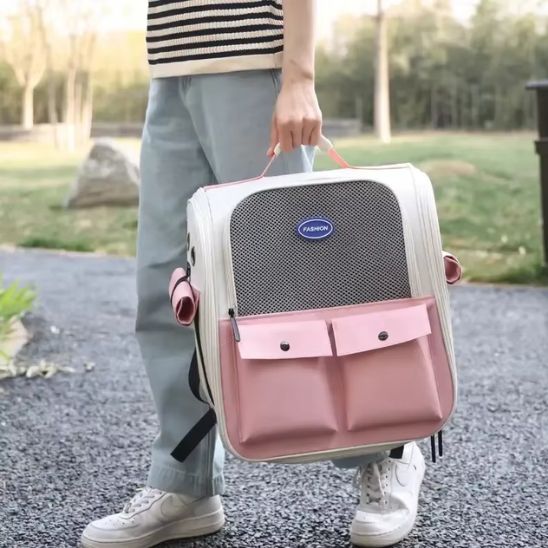 Sac pliable pour chat avec bretelles rembourrées et ceinture de taille : le compagnon idéal pour vos aventures félines