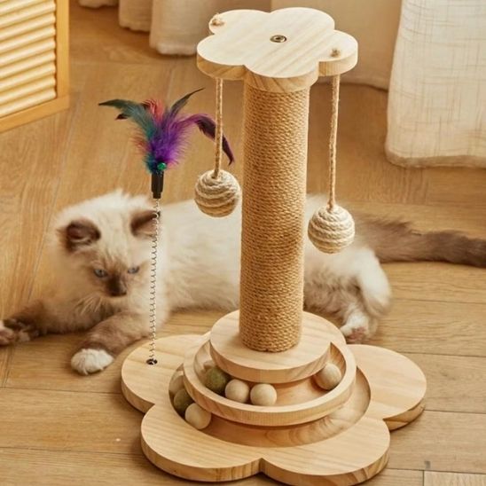 Jouet pour Chat 4 en 1 - Corde en Sisal - Arbre à Chat Multifonction - ChatLoulou