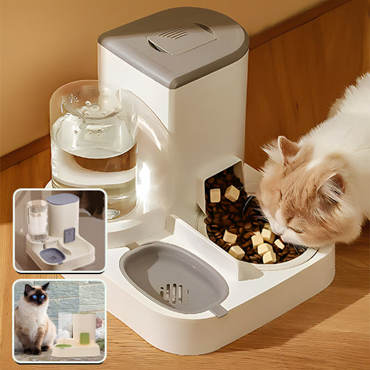 Distributeur Croquettes pour Chat avec Fontaine d'eau - ChatLoulou