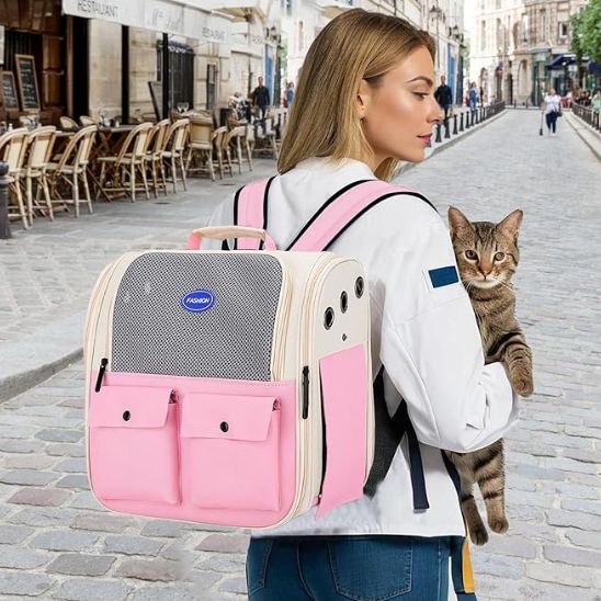 Sac pliable pour chat avec bretelles rembourrées et ceinture de taille : le compagnon idéal pour vos aventures félines