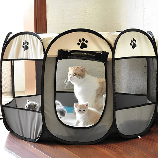 Parc Pliable pour Animaux de Compagnie 74x74x43cm - ChatLoulou