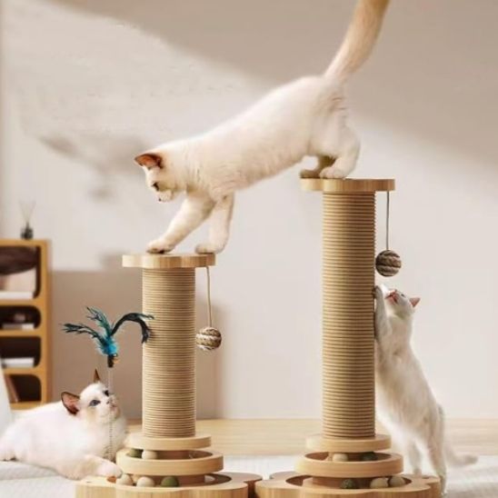 Jouet pour Chat 4 en 1 - Corde en Sisal - Arbre à Chat Multifonction - ChatLoulou